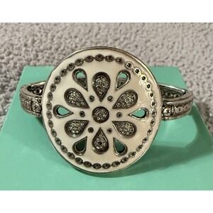 Brighton Palm Desert White Enamel Sand Dollar Bracelet Beach Vacation